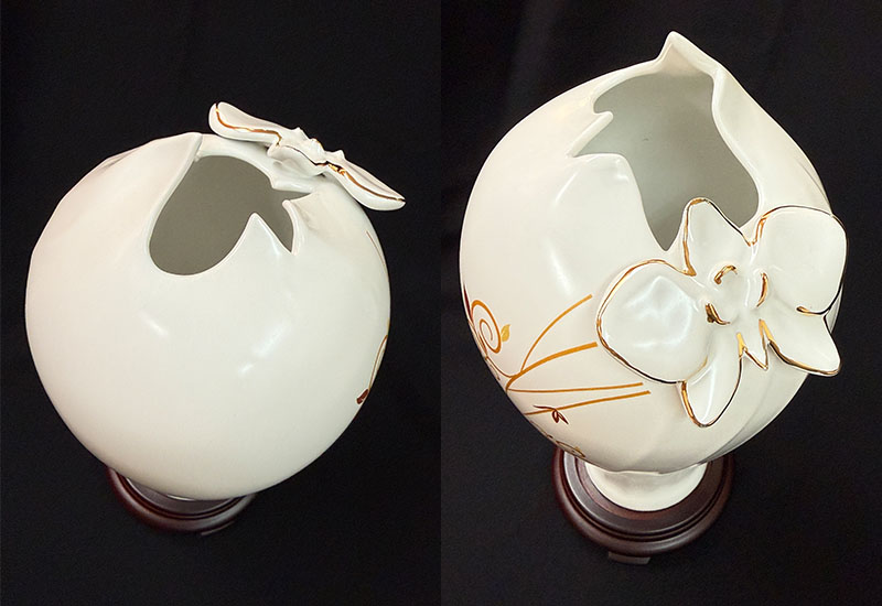 V48蘭花蝴蝶瓶(金色)